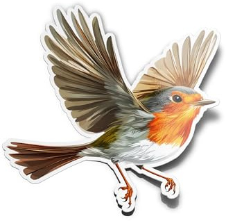 PACK AUTOCOLLANTS STICKERS Rouge-Gorge Oiseau Résistant Eau Uv Mignon Nature et Animaux Jardins Birdwatching Sauvage Pour Ordinateur Bouteille et Voiture Déco exterieur 8cm
