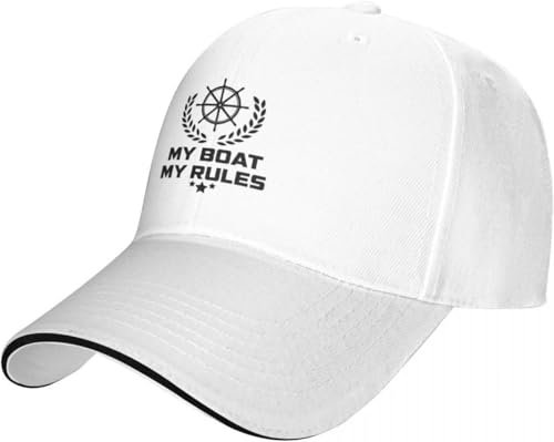 Baseballkappe Snapback Sonnenhut Baseballkappen Outdoor Skipper Hip Hop Mütze für Sonne Snapback Boot Yacht My Rules Geburtstagsgeschenk für Männer und Frauen