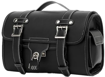 Luckxing Motorradtasche Sitztasche Wasserdicht, Hecktasche Gepäcktasche Reisetasche Rücksitztasche Gepäckroll Satteltasche Leder Hecktasche Gepäckträger Tasche Packtasche Für Die Meisten Motorräder