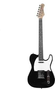 EKO GUITARS - TL-300, Korpus aus Pappel, Hals aus Ahorn, Griffbrett aus Lorbeer, 2 Single-Coil-Tonabnehmer, Tele-Steg, 22 Bünde, Farbe Schwarz
