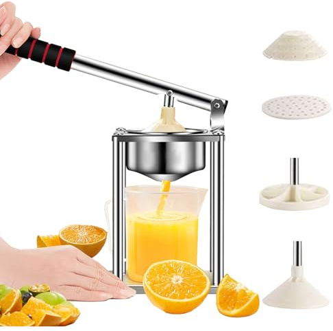 Manuelle Saftpresse, Handpresse, manuelle Obstpresse, kommerzielle robuste Handpresse, Entsafter, für Orangen, Zitrus, Trauben, Zitronen, Beeren, Granatapfel