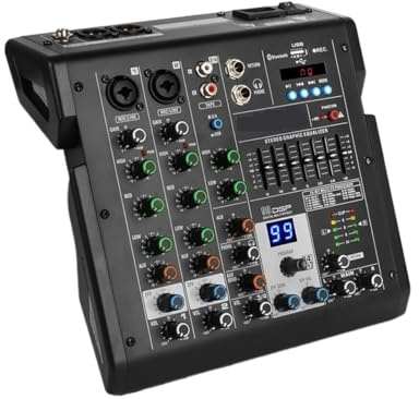 Mezclador de 4 canales B4 Mesa sonido Consola mezclas DJ profesional Incorporada 99 Efectos digitales DSP 48V Phantom Power(B4)