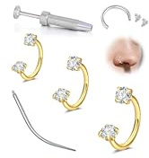 WillTen 16G 18G Septum Piercing Silber Hufeisen Piercing, 8mm Doppel Edelstein Hufeisen Nasenring Nose Ring, Edelstahl Knorpel Helix Tragus Ohrring Creolen Labret Lippenpiercing Horseshoe Schmuck