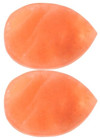 BESPORTBLE 2pcs Himalayan Natural Mineral Salt Soap Bar Set Heart and Leaf Shape Massage Stones for Body Care and Skin Exfoliation Pink Crystal Rock Salt Scrub for Spa Relaxation and