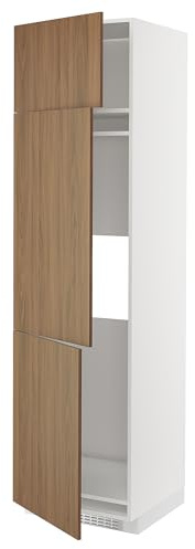ProTuning METOD Cabina alta f frigorifero/congelatore w 3 porte, bianco/Tistorp marrone effetto noce, 60x60x220 cm