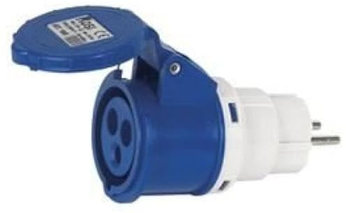 Adaptateur prise Schuko vers prise CEE monophasé 16A - Conversion civile industrielle (Schuko en CEE monophasé)