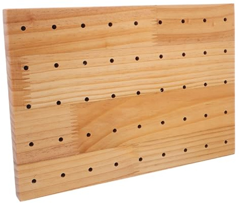 VALICLUD Présentoir Alimentaire en Bois Massif de Pin Radiata 29x20x2 Cm, Support à Brochettes et Porte-pics à Fruits pour Buffet, Plateau Rustique pour Traiteur, Restaurant et Barbecue