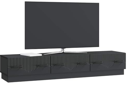 vidaXL TV-Schränk Schwarz 147 x 34,5 x 27 cm Holzwerkstoff, Moderner Wohnraum, rechteckiges Design, viel Stauraum, schicke Mediamöbel, Platz für Deine Technik