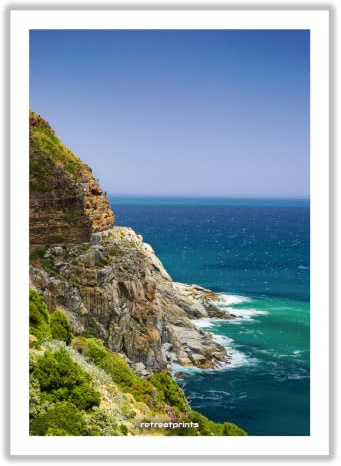 retreatprints Ocean Cliffs Poster 50x70 cm | Küstenlandschaft Wandbild ungerahmt | Bilderdruckpapier matt 250 g/m² | Natur Wanddeko Wohnzimmer Schlafzimmer