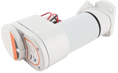 BAFOVY Pompa per WC Elettrica Marina, Pompa per WC Elettrica per Barche in Plastica Autoadescante con Prevenzione del Riflusso e Controllo Rotativo, Ingresso da 3/4 Pollici Uscita 1 1/2 Pollici per