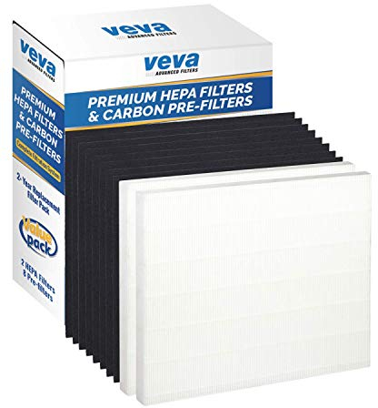 2 Premium True HEPA Filter inkl. 8 Carbon Pre Filter kompatibel mit ap-1512hh Coway Luftreiniger (2 + Jahr Value Pack) von VEVA Advanced Filter