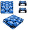 Morbuy PS4 Slim Vinyl Skin Full Body Cover Sticker Decal For Sony Playstation 4 Slim Console & 2 Dualshock Controller (Blue Cube)