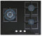 Cata Placa Cristal Gas CCI 6021 BK 3 Quemadores Gas Natural Inyectores de gas Butano Incluidos Ancho de 59 cm Color Negro