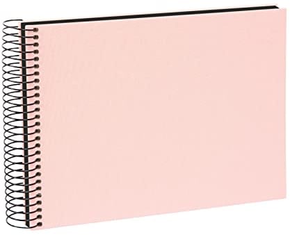 goldbuch 20922 Spiralalbum Bella Vista, Foto Album 24x 17cm, Fotoalbum mit 40 schwarze Seiten, Erinnerungsalbum aus Leinen, Fotobuch für Bilder und Fotos zum Einkleben, Rosé