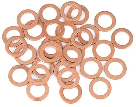 X AUTOHAUX Kupfer Unterlegscheibe Flachdichtung Ring 30Stk. Für Auto | 10X16X1.5Mm (ID*OD*T), Für Hydraulik, Wasser, Kraftstoff, Ölwannenstopfen