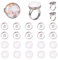 SUNNYCLUE 1 Box 62-Teiliger Knopf Cabochon Fingerring 19 mm (0.75 Zoll) Verstellbare Ringkomponenten Mit Glaskabochons Und Messing-Druckknöpfen Basislünette Tablett Einstellungen Schmuckherstellung