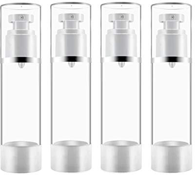 Lot de 4 pompes à crème cosmétique vides en plastique pour shampooing, fond de teint liquide, crème pour le visage 50 ml