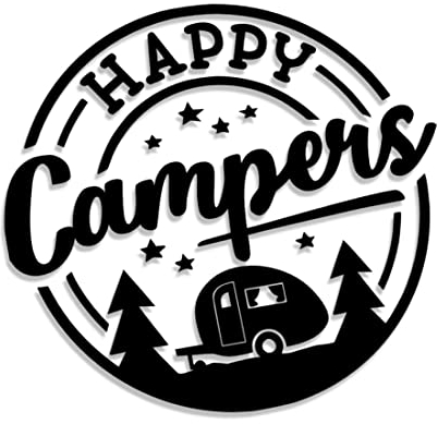 Decus Shop Happy Campers Rund 2866 // Sticker Aufkleber vers. Größe Farbe