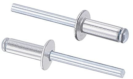 sourcing map Rivetti ciechi in alluminio, rivetti decorativi con nucleo 6 mm di diametro 16 mm di lunghezza impugnatura tono argento, 25 pezzi