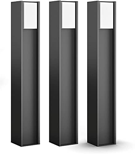 Philips Hue post anthracite 1x9W 230V (Triple Pack) extérieur 1x9.5W - Anthracite, fonctionne avec Alexa, Google Assistant et Apple Homekit