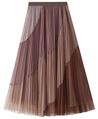 e-girl Jupe Plissée Imprimée Femme Rose Jupe Tulle Midi,Taille Unique,S1803