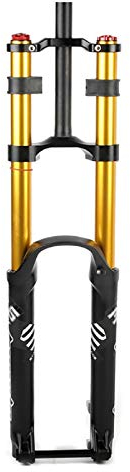 TOMYEUS Forcella Idraulica MTB 27,5 29 Pollici, Lega Alluminio 1-1/8 Bike Absorber Corsa 160 Mm Forcella Ammortizzata Ciclismo per DH/AM (Colore : Gold, Size : 26 inch)