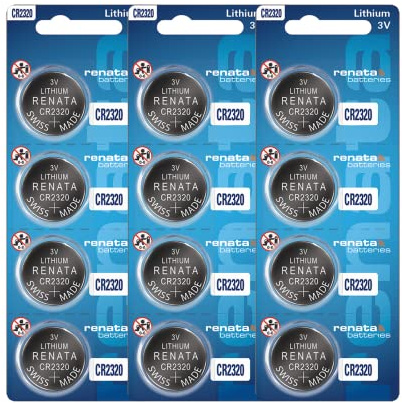 Renata CR2320 Batterien, 3 V, Lithium-Knopfzelle 2320, 12 Stück