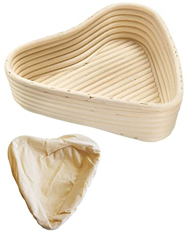 Westmark Gärkörbchen-Set, Gärkörbchen in Herzform + Bezug, Peddigrohr/Baumwolle, Hellbeige/Beige, 3237227B