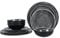 Melamine Dinnerware Sets- 12pcs Melamine Plates and Bowls Set for 4, Suitable for Indoor and Outdoor Use, Black