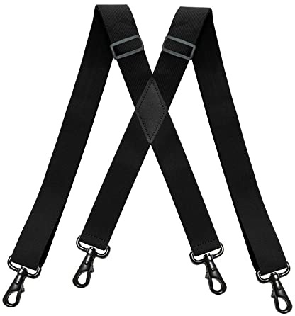 Brackets para Hombre X Forma - 3.5 * 120Cm Moda Ancho para Hombres Suspensión Negro Gancho Hebilla 4 Clip Estiramiento Macho Jockstrap Brackets De Trabajo Accesorios para Hombres, Negro