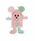 Doudou plat en minky Doudou souris pour bébé - Rose et vert d'eau - Fait-Main Solylan