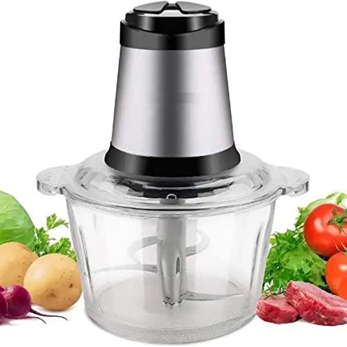 MantraRaj 400W Food Chopper Vegetable Chopper Electric 4 Blades, Meat Grinder, 2 Speed Chopper with Non-Slip Base, 3L Capacity Glass Bowl, Food Processor Suitable for Meat, Vegetable, Fruit