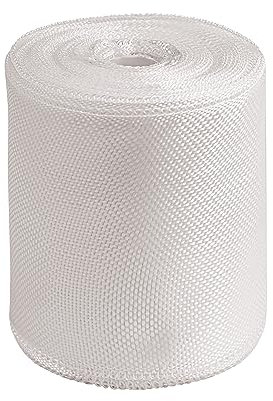 Rouleau de ruban adhésif en fibre de verre non adhésif pour réparation de joints, renfort, saturation en résine, résistance à la chaleur, isolation (10,2 cm x 2,5 m)