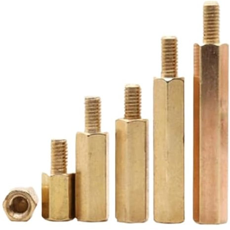 NORAZE Rosca M3 * L + 6mm 20 o 50 Uds. Separador de latón Hexagonal Tornillo Pilar Placa Base de Ordenador Espaciador de separación Macho Hembra (Color : Gold, Size : 35MM 20PCS_M3)