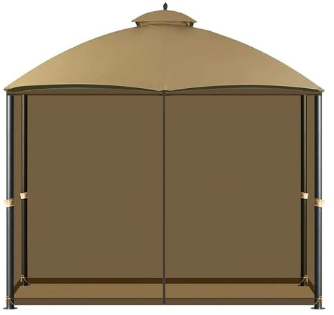 COWVIE Gazebo Replacement Netting Screen, 3 m x 3 m Universal Gazebo 4-Panel Mosquito Sidewalls with Double Zippers for Outdoor Patio (Only Netting)
