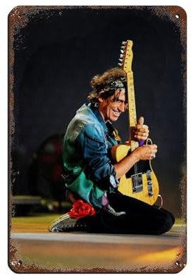 Rockgitarist Keith Richards HD-Poster, Retro-Poster, Metallblechschild, schicke Kunst, Retro, Eisenmalerei, Bar, Leute, Höhle, Café, Familie, Garage, Poster, Wanddekoration, 20 x 30 cm