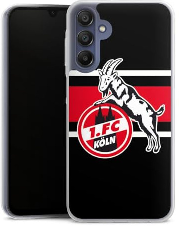 Slim Case kompatibel mit Samsung Galaxy A15 Silikon Handyhülle transparent Hülle extra dünn 1. FC Köln Offizielles Lizenzprodukt Logo