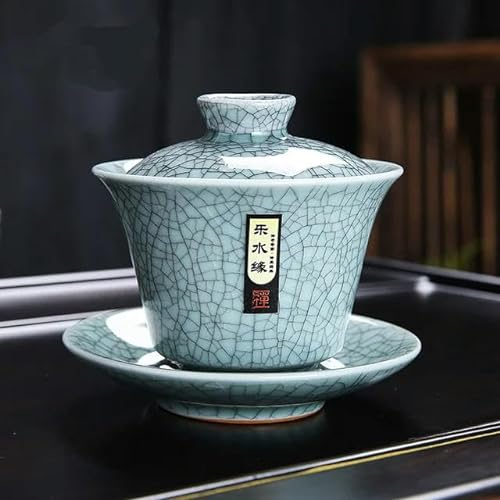LAMPPE Gaiwan Service à thé Traditionnel Glace craquelée céramique Gaiwan thé café théière Tasse à thé Chinois Kung fu café Accessoires de thé