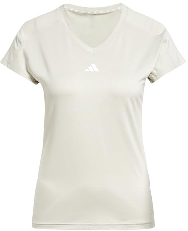 Adidas Damen AEROREADY Train Essentials Minimal Branding V-Neck Tee, Wonder Alumina/White, S