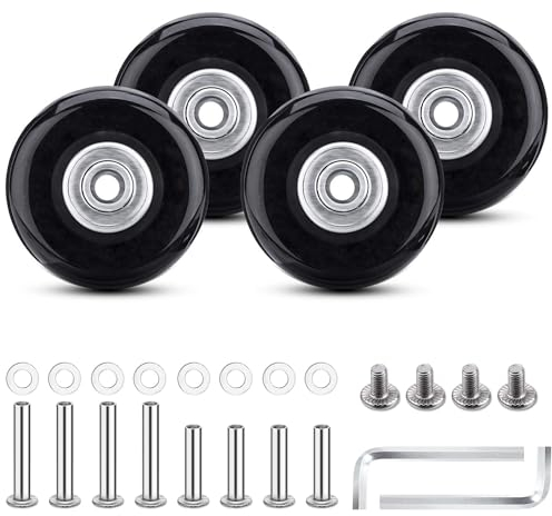 4 Stück Kofferrollen Ersatzrollen, 50mm*18mm Ersatzrollen Für Koffer, Gummi Ersatz, Räder Koffer Ersatzräder, Trolley Ersatzrollen Luggage Replacement Wheels