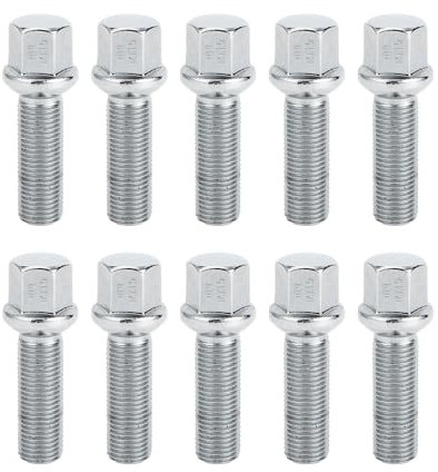 TUCKBOLD Boulon De Roue À Siège Sphérique M14X1,5 Mm Pour Volkswagen 19Mm Hex 40Mm Longueur De Tige Robuste | Boulons Prolongés Ton Argent 10 Pièces