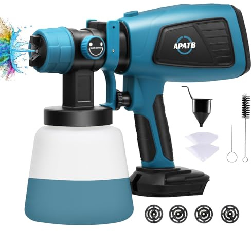 Pulvérisateur de peinture sans fil pour batterie Makita 18 V LXT, pistolet à peinture HVLP avec moteur sans balais et 4 buses en cuivre et 3 modes de pulvérisation (batterie non incluse)
