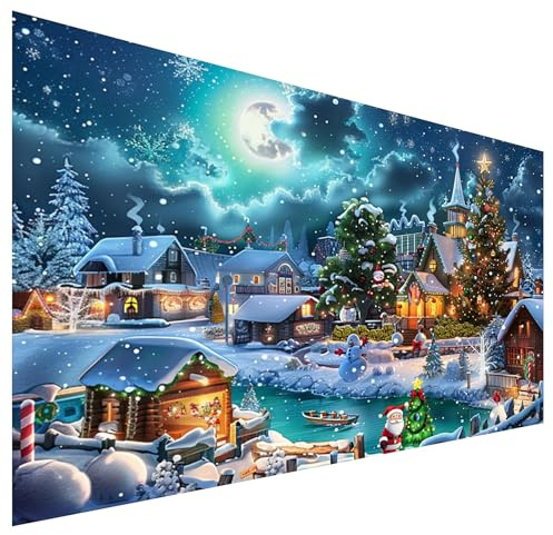 Zfseyuh Diamond Painting Weihnachten,70 * 40cm Diamond Painting Erwachsene Diamant Painting Weihnachten Bilder Diamond Arts Craft Malerei für Wohnzimmer Wand Dekoration