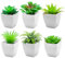 Funzhan 6 Stück Künstliche Sukkulenten Pflanzen Innenraum Dekoration in Töpfen Gefälschte Sukkulentenpflanze Faux Kleine Greenery Modern Ornament für Schreibtisch Home Schlafzimmer Fensterbank