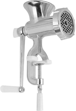TIENDA EURASIA – Picadora de Carne Manual | Acero Inoxidable | Medidas 18 x 9,5 x 16 cm | Maquina de Picar Carne Doméstico | con Mango Antideslizante | Moledora de Carne | Fijación Firme