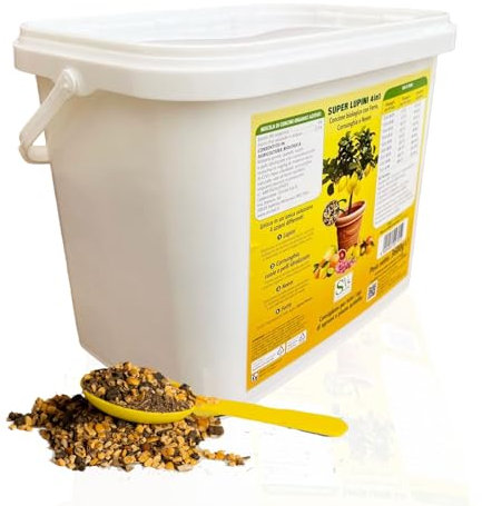 Savini Vivai - Abono para cítricos súper altramuces molidos 4 en 1, fertilizante biológico para todas las plantas para una producción abundante como limones, mandarinas, naranjas en maceta y tierra