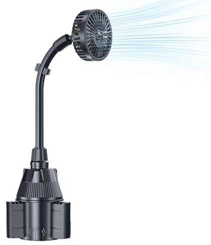 Teksome Tragbarer Ventilator fürs Auto, Getränkehalter-Ventilator,Leiser USB-Autoventilator, der Autoventilatoren kühlt | Leistungsstarker USB-Lüfter, Fahrzeuglüfter für Kraftfahrzeuge
