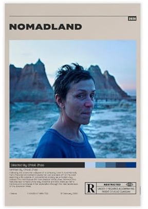 ocvdfss Nomadland Filmposter, Leinwand, Poster, Schlafzimmer, Dekoration, Landschaft, Büro, Raumdekoration, Geschenk, 40 x 60 cm