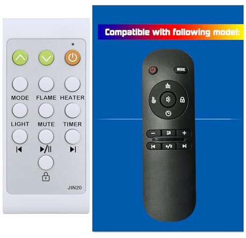 Replacement Remote Control for Style Selections Febo Flame Electric Fireplace ZHS-42-A 16IN-42-109B,Part #2016-411003 (with Oversized Buttons)