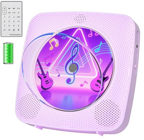 Radio mit CD Player Kinder: Kegaudio Tragbarer CD Players Tragbar mit Bluetooth Lautsprecher Frontanzeige Fernbedienung Unterstützung Timer USB-Wiedergabe AUX-Wiedergabe Lila